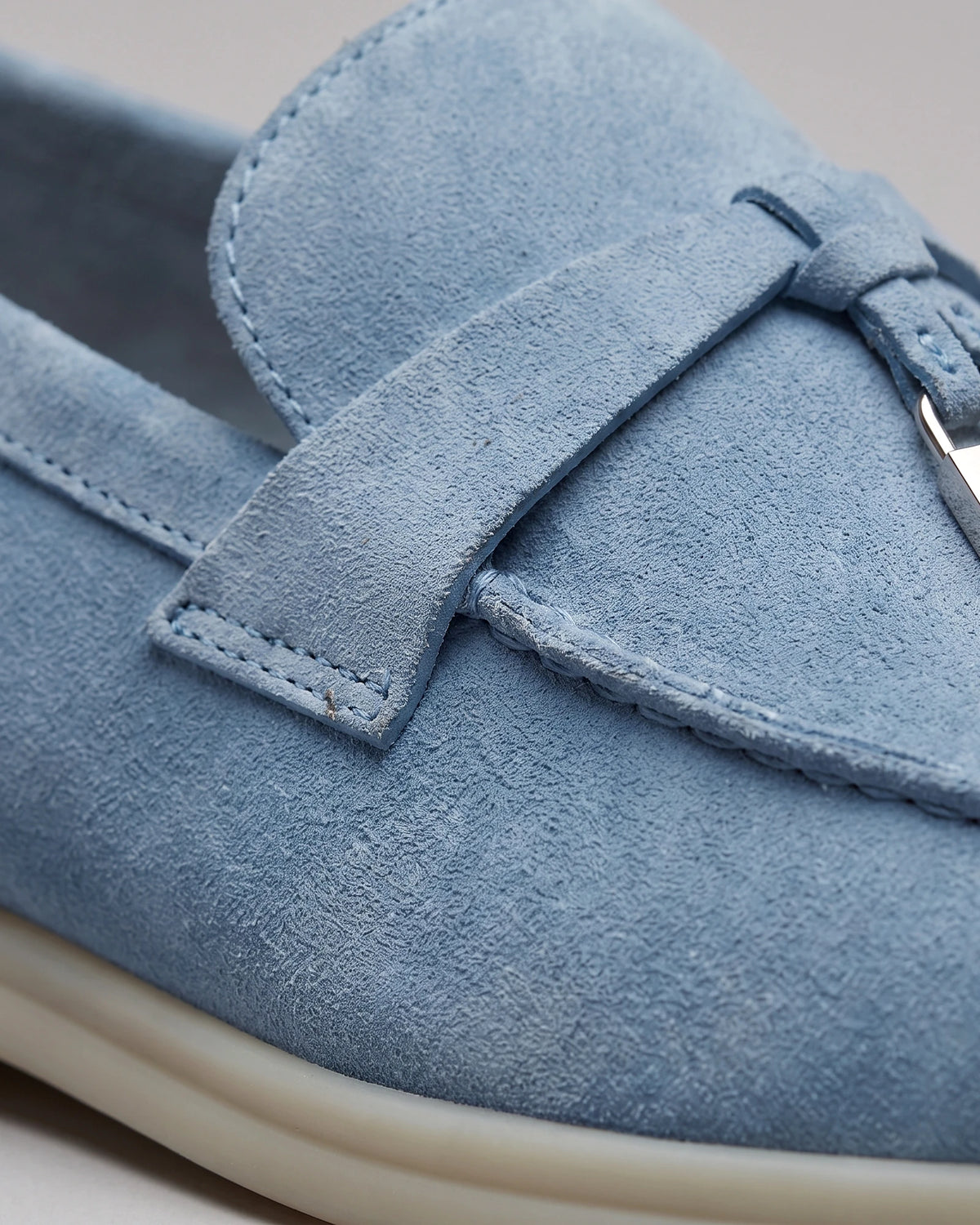 Suede Loafers Men Cowhide Tassel Slip-On, Sky Blue - Valedrian — view 5