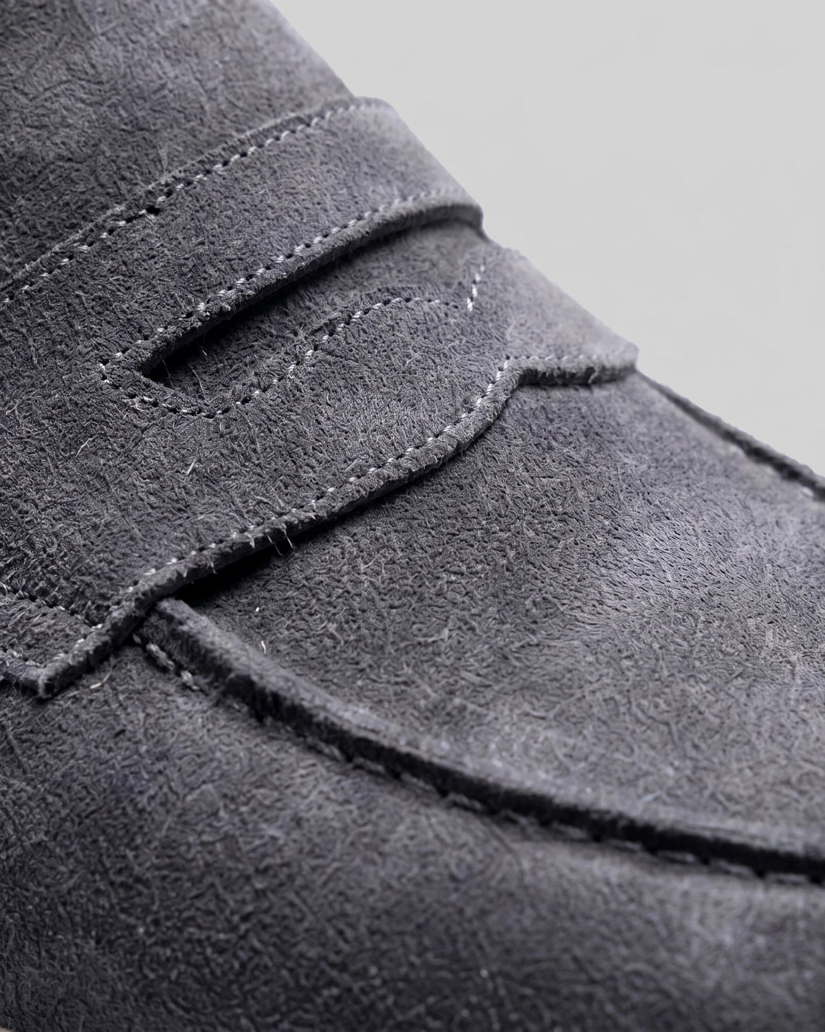Suede Loafers Men Grey White Sole Penny Strap - Valedrian — view 19
