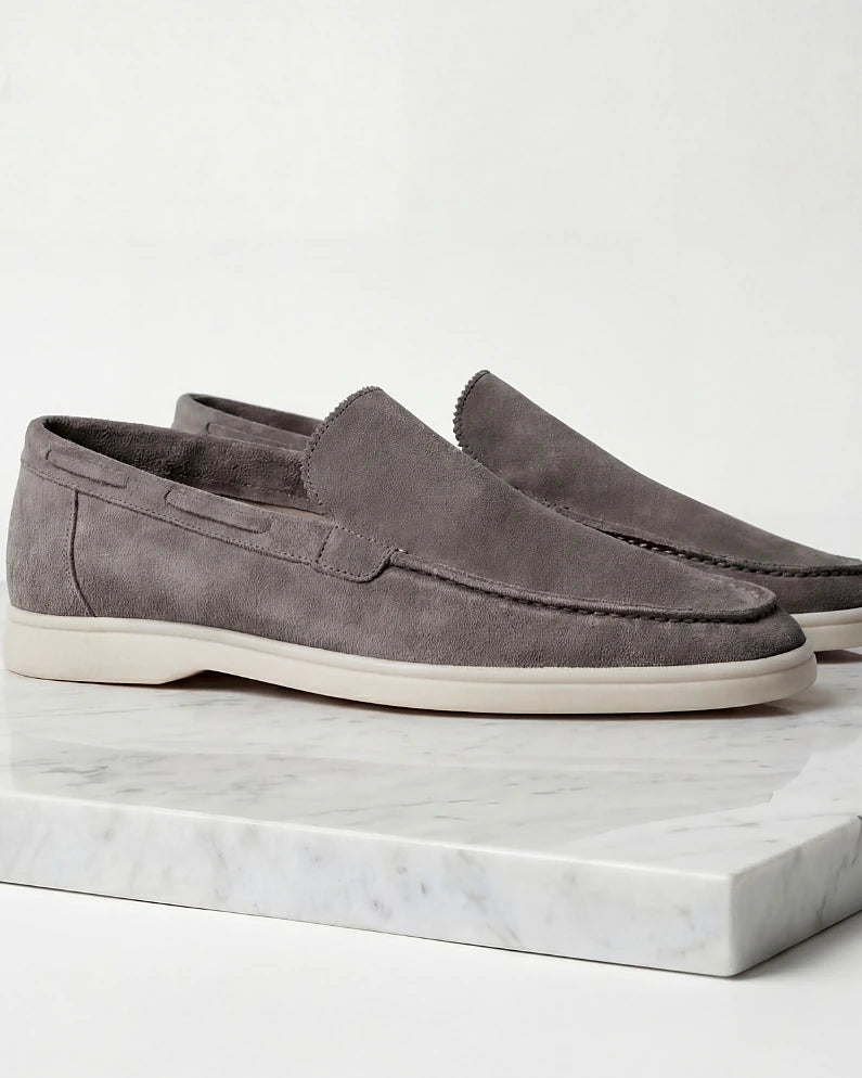 Suede Loafers Men Light Beige Slip-On - Valedrian — view 12
