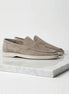 Suede Loafers Men Light Beige Slip-On - Valedrian