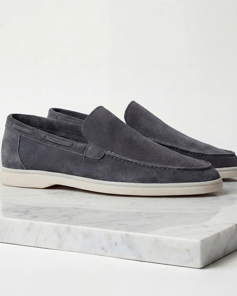 Suede Loafers Men Light Beige Slip-On - Valedrian — view 9