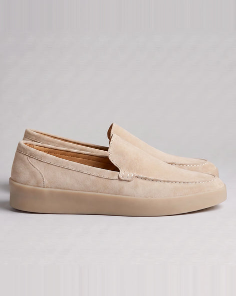 Suede Loafers Men Sheep Suede Slip-On Moc-Toe Sand - Valedrian — view 10