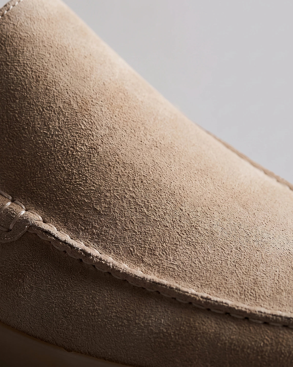 Suede Loafers Men Sheep Suede Slip-On Moc-Toe Sand - Valedrian — view 11
