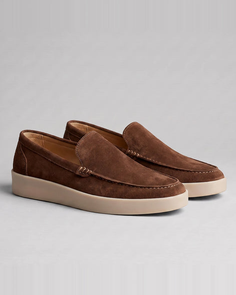 Suede Loafers Men Sheep Suede Slip-On Moc-Toe Sand - Valedrian — view 13