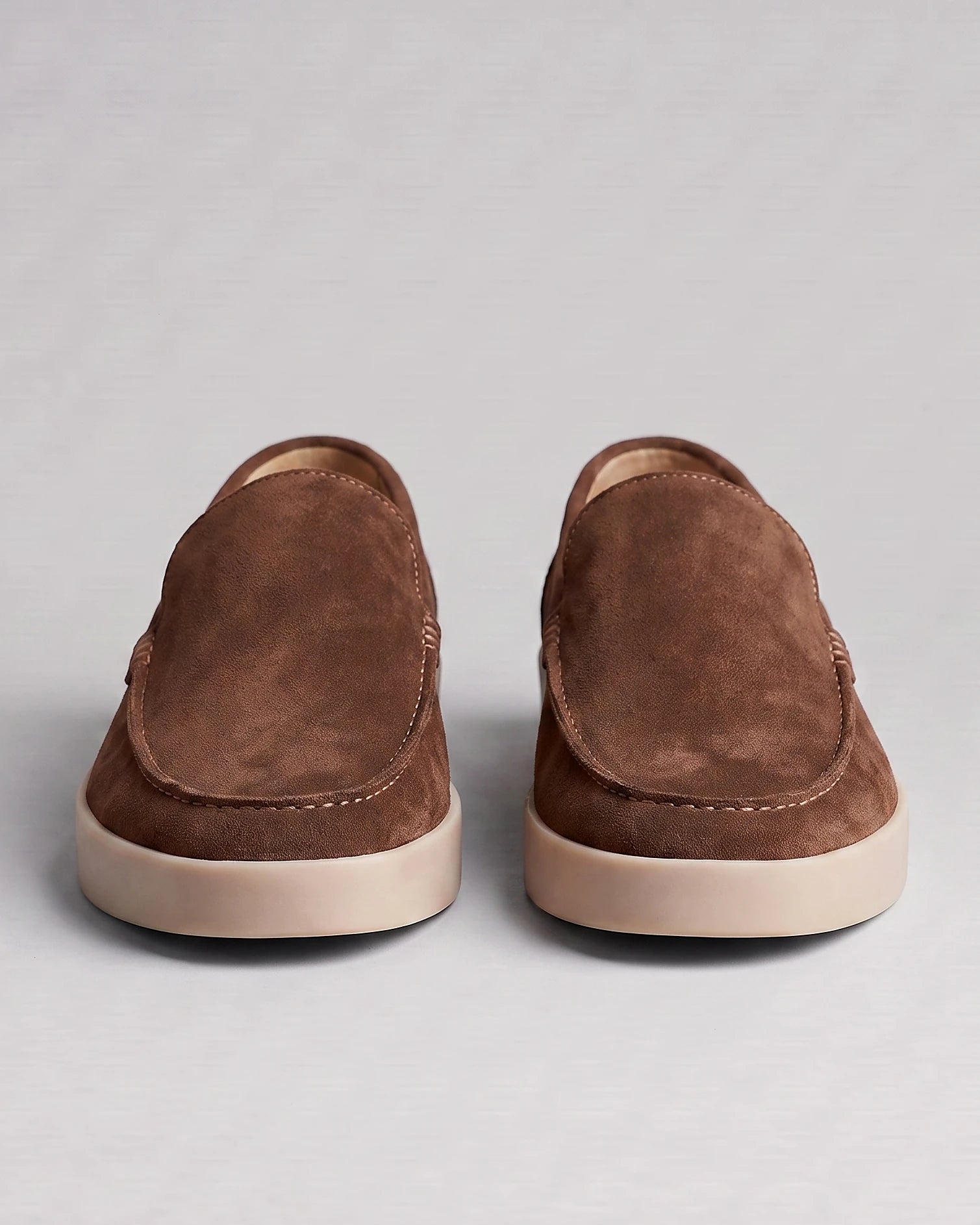 Suede Loafers Men Sheep Suede Slip-On Moc-Toe Sand - Valedrian — view 14