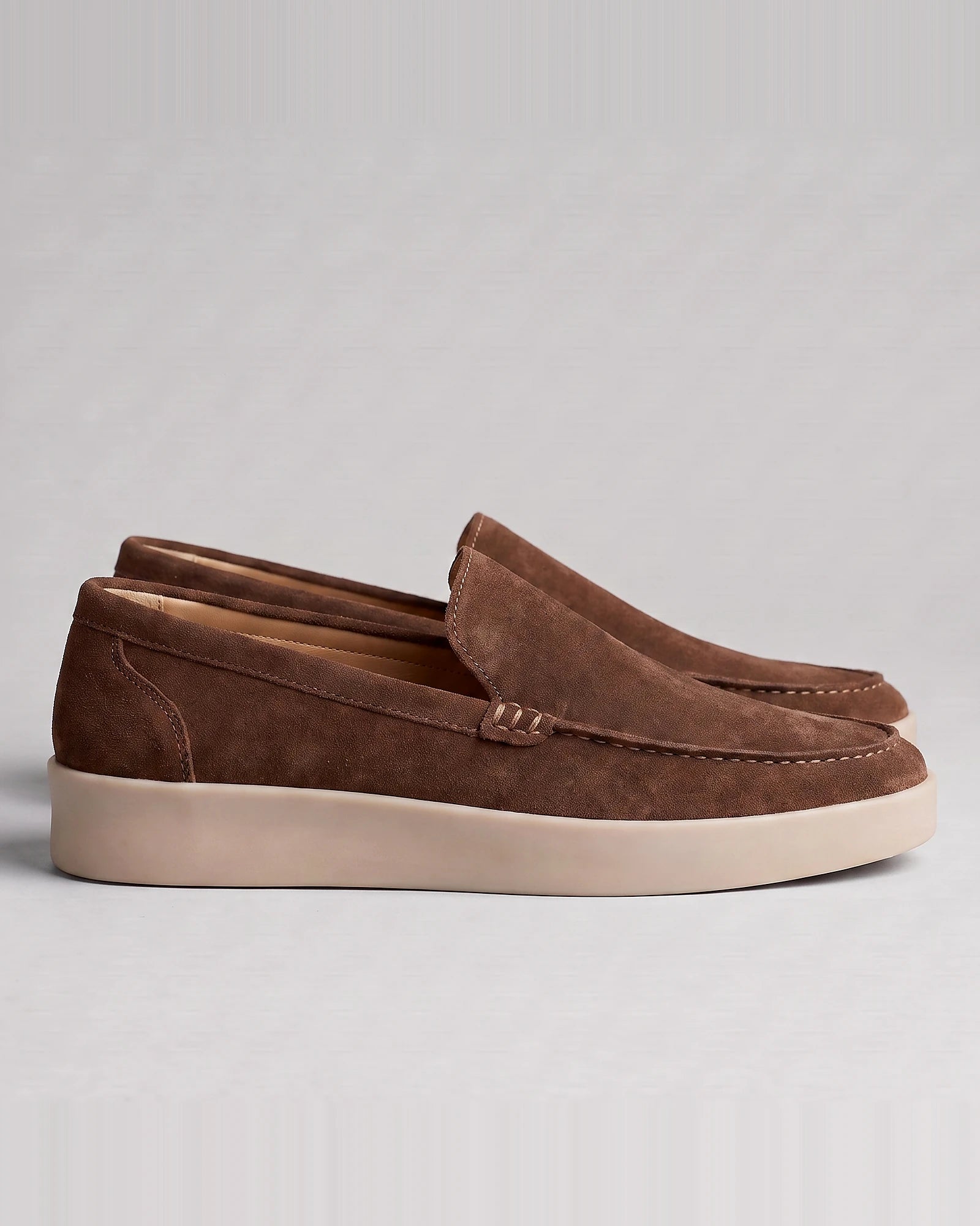 Suede Loafers Men Sheep Suede Slip-On Moc-Toe Sand - Valedrian — view 16