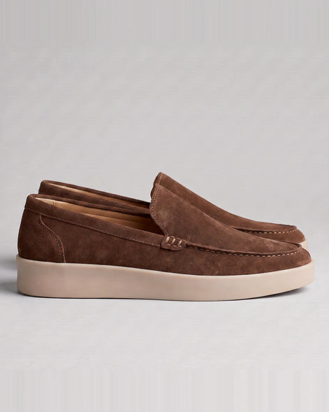 Suede Loafers Men Sheep Suede Slip-On Moc-Toe Sand - Valedrian — view 16