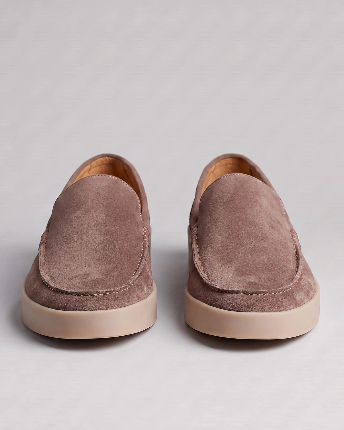 Suede Loafers Men Sheep Suede Slip-On Moc-Toe Sand - Valedrian — view 20
