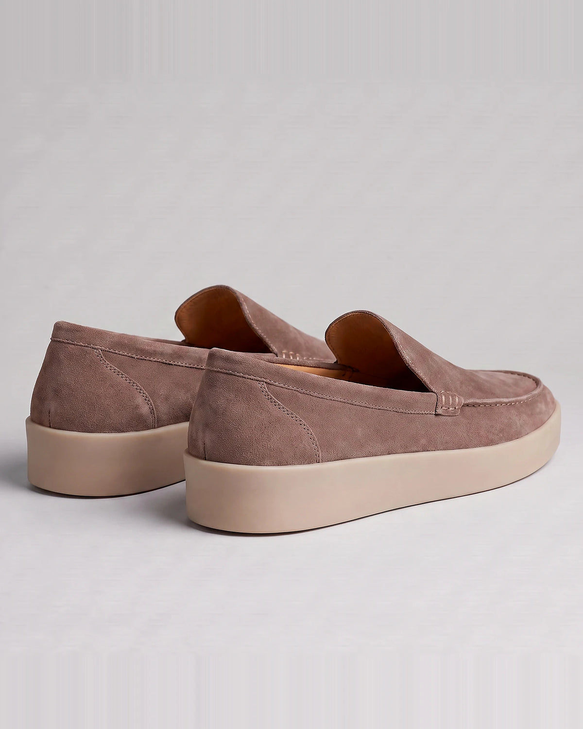 Suede Loafers Men Sheep Suede Slip-On Moc-Toe Sand - Valedrian — view 21