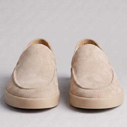 Suede Loafers Men Sheep Suede Slip-On Moc-Toe Sand - Valedrian — view 2