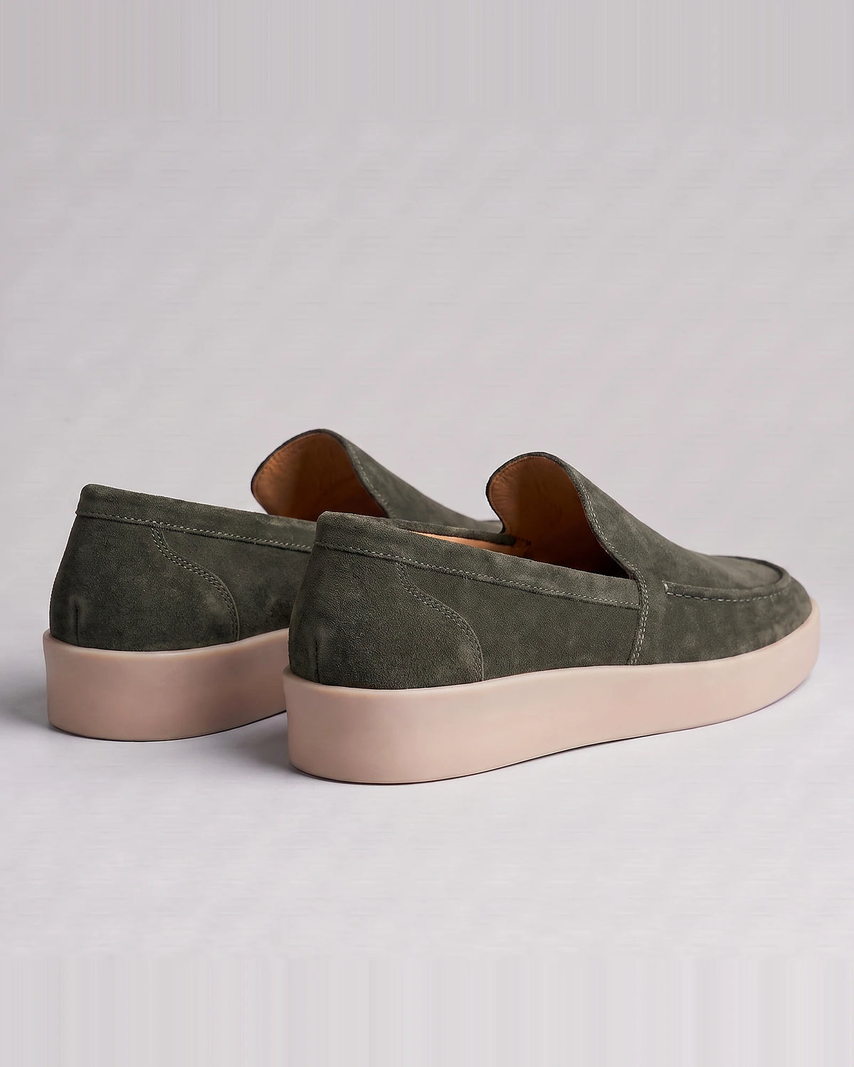 Suede Loafers Men Sheep Suede Slip-On Moc-Toe Sand - Valedrian — view 33