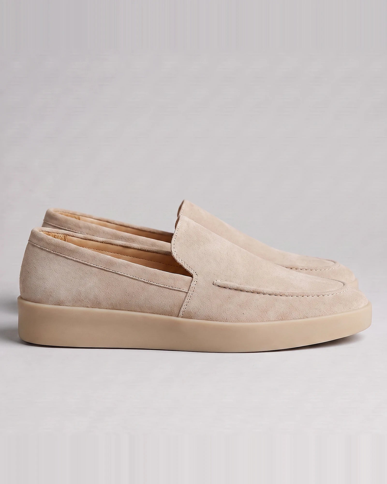 Suede Loafers Men Sheep Suede Slip-On Moc-Toe Sand - Valedrian — view 4