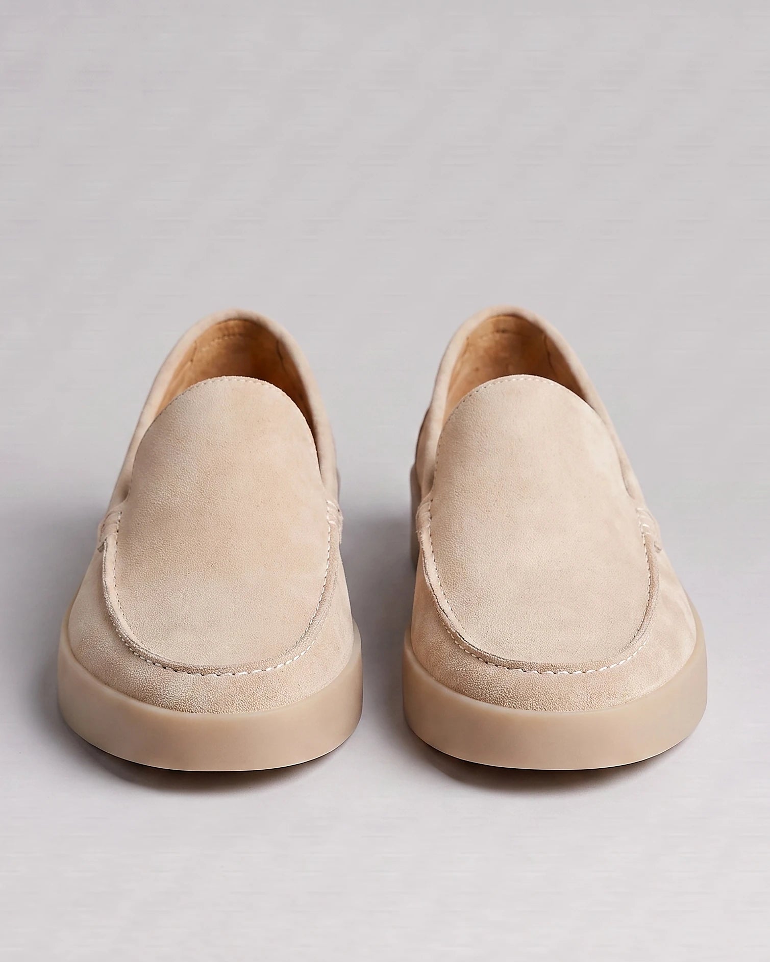 Suede Loafers Men Sheep Suede Slip-On Moc-Toe Sand - Valedrian — view 8