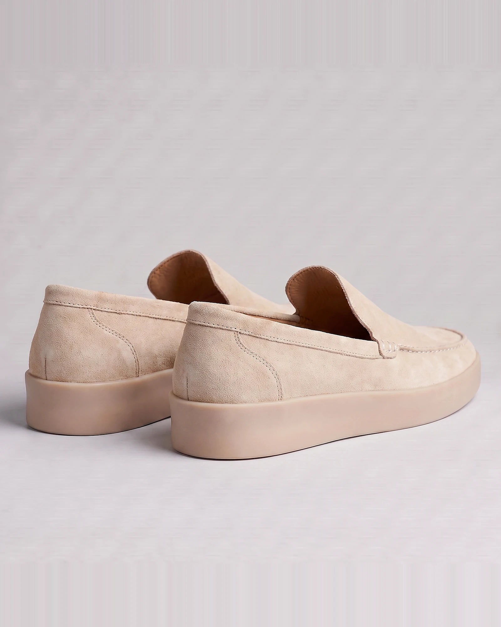 Suede Loafers Men Sheep Suede Slip-On Moc-Toe Sand - Valedrian — view 9