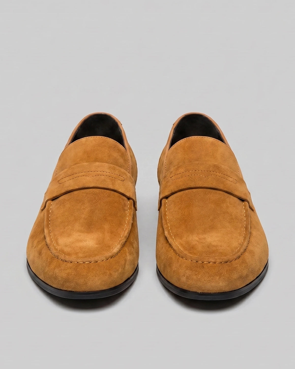 Suede Loafers Men Tan Penny Loafers PU Suede-Effect - Valedrian — view 12
