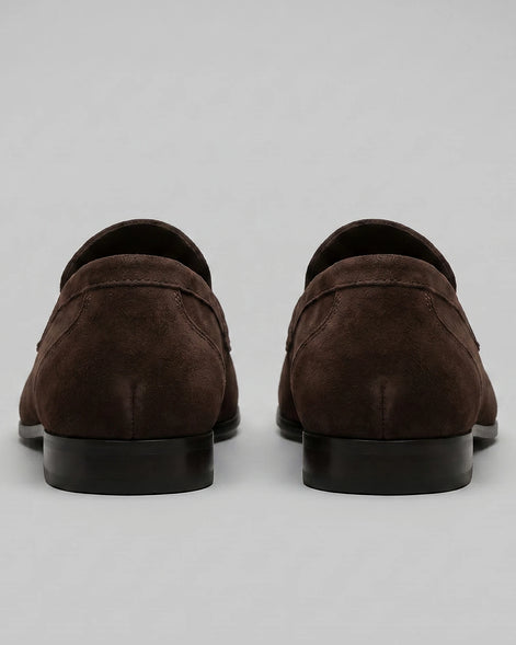 Suede Loafers Men Tan Penny Loafers PU Suede-Effect - Valedrian — view 22