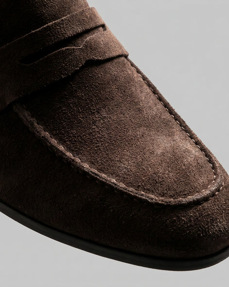 Suede Loafers Men Tan Penny Loafers PU Suede-Effect - Valedrian — view 23