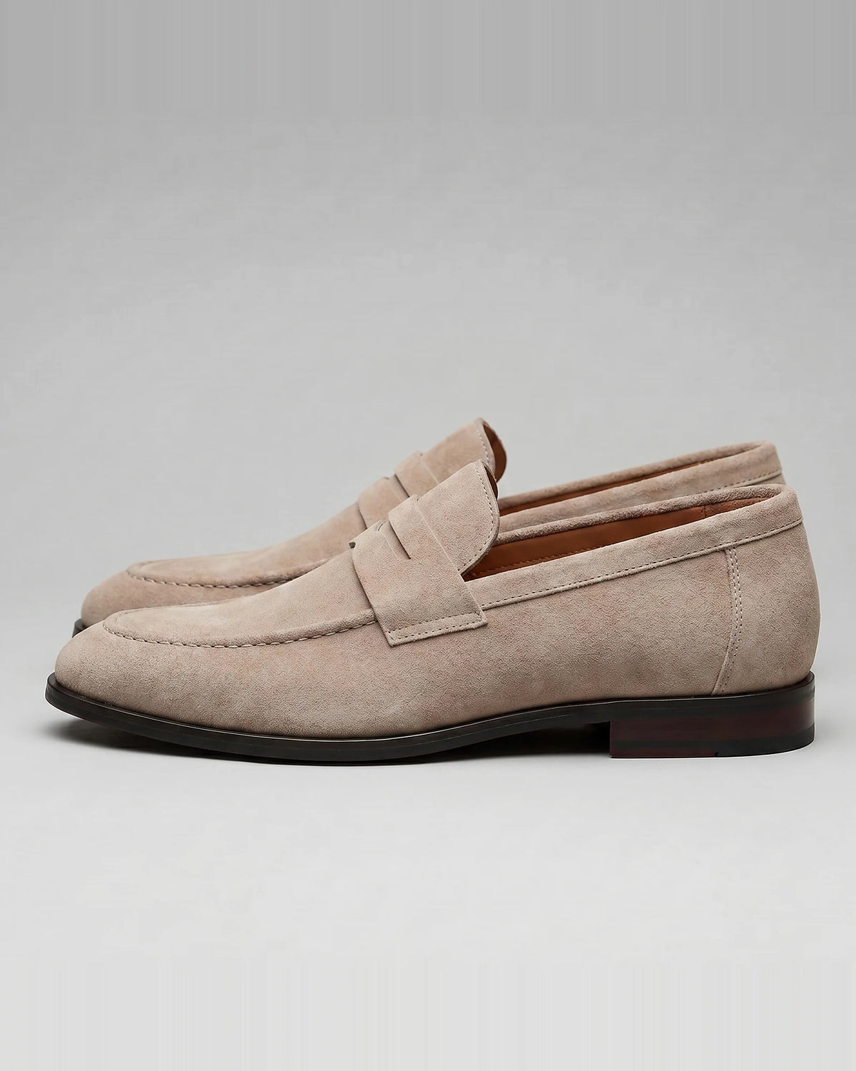 Suede Loafers Men Tan Penny Loafers PU Suede-Effect - Valedrian — view 26