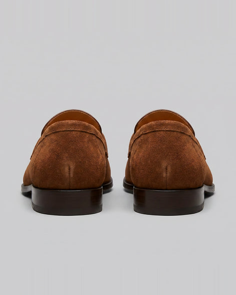 Suede Loafers Men Tan Penny Loafers PU Suede-Effect - Valedrian — view 33