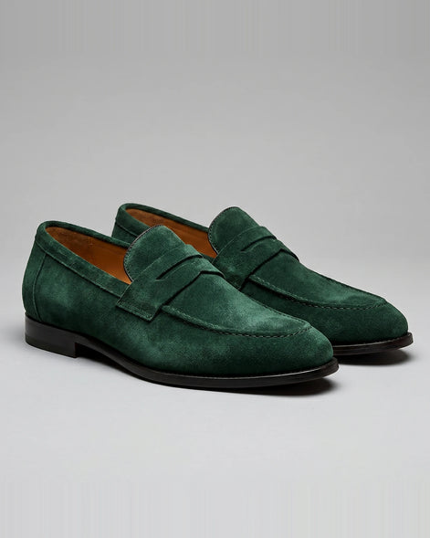 Suede Loafers Men Tan Penny Loafers PU Suede-Effect - Valedrian — view 37