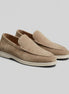 Suede Loafers Men's Slip-On Beige with Rubber Sole - Valedrian