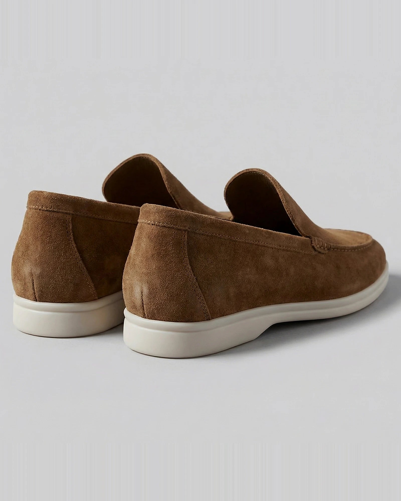 Suede Loafers Men's Slip-On Beige with Rubber Sole - Valedrian — view 20