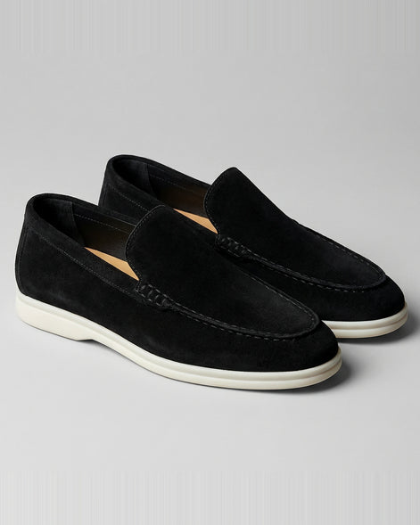 Suede Loafers Men's Slip-On Beige with Rubber Sole - Valedrian — view 21