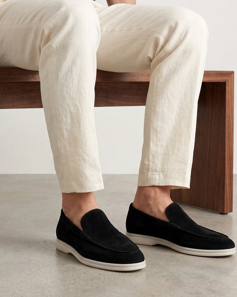 Suede Loafers Men's Slip-On Beige with Rubber Sole - Valedrian — view 23