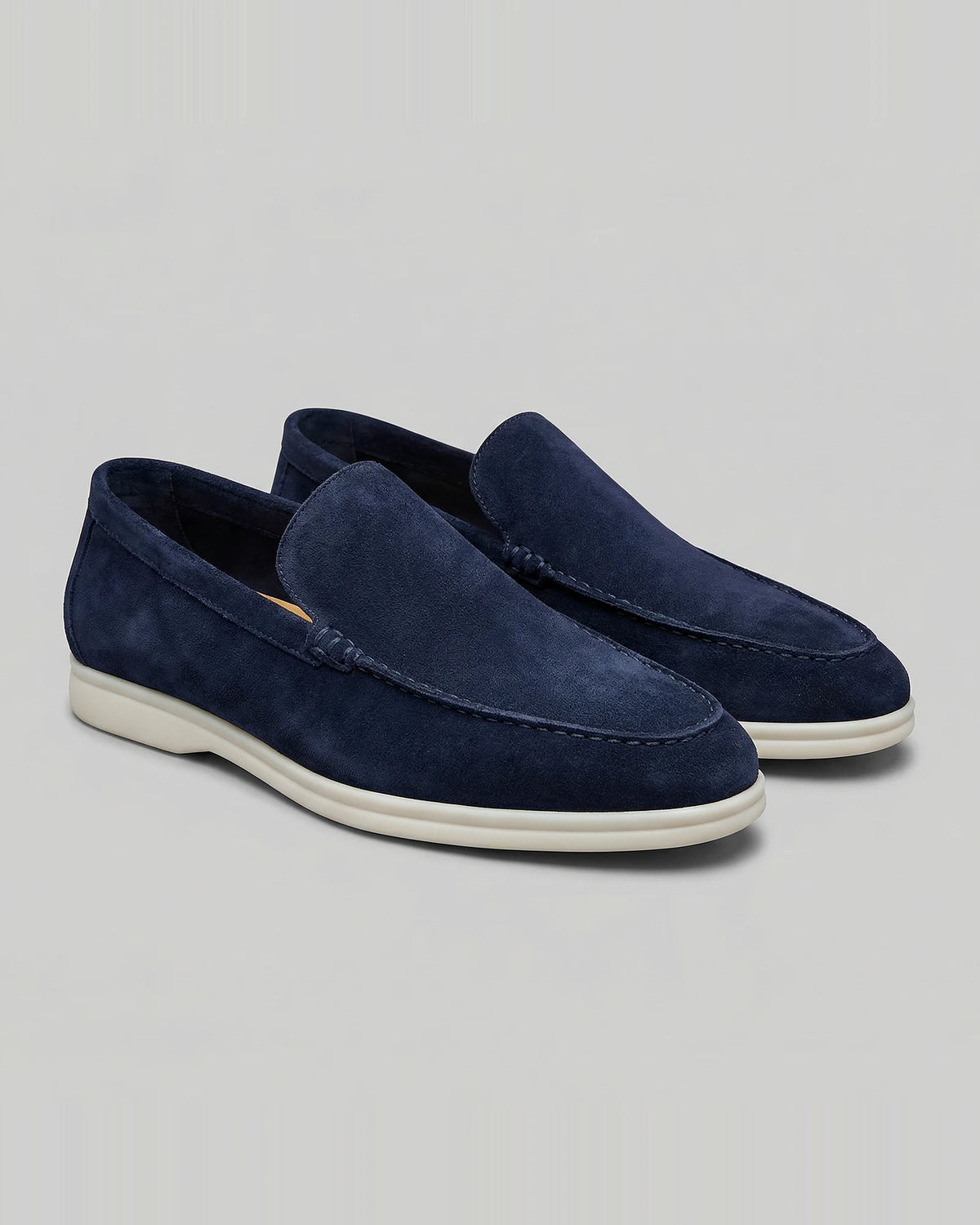 Suede Loafers Men's Slip-On Beige with Rubber Sole - Valedrian — view 6