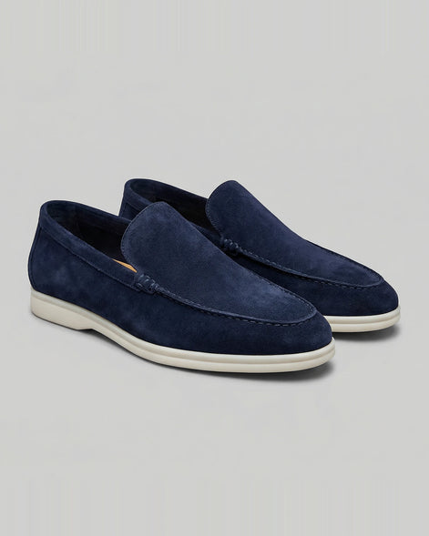 Suede Loafers Men's Slip-On Beige with Rubber Sole - Valedrian — view 6