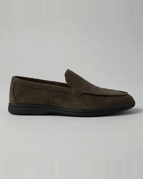 Suede Loafers Men's Slip-On in Olive with Cushioned Insole - Valedrian — view 2