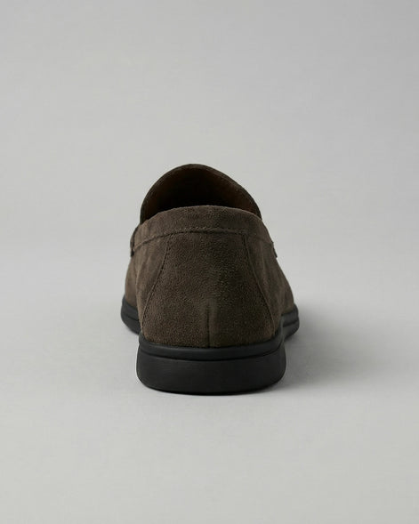Suede Loafers Men's Slip-On in Olive with Cushioned Insole - Valedrian — view 3