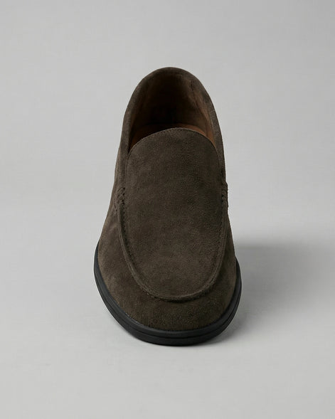Suede Loafers Men's Slip-On in Olive with Cushioned Insole - Valedrian — view 4