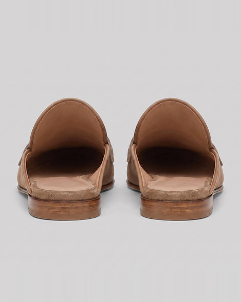 Suede Penny Loafers Men Backless Beige Slip-On - Valedrian — view 3