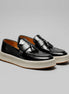 Tassel Platform Loafers Men Black Brown PU Chunky Sole - Valedrian