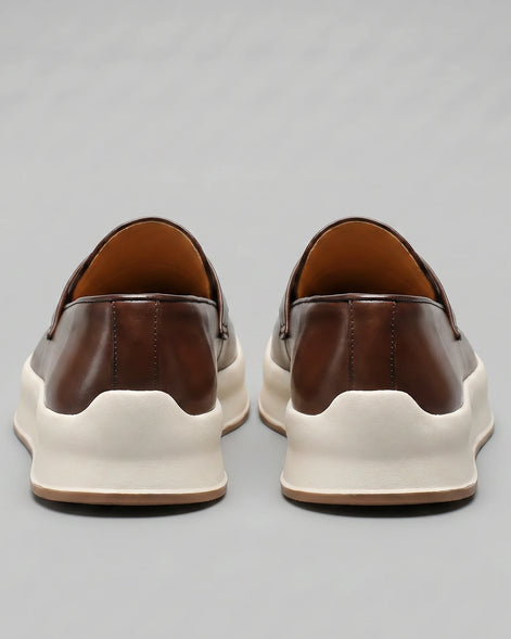 Tassel Platform Loafers Men Black Brown PU Chunky Sole - Valedrian — view 8