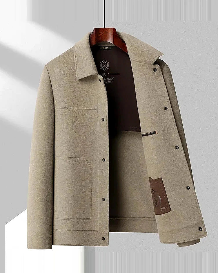 Wool Blend Jacket | Broadcloth Outer | Turn-Down Collar