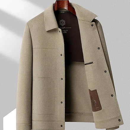 Wool Blend Jacket | Broadcloth Outer | Turn-Down Collar