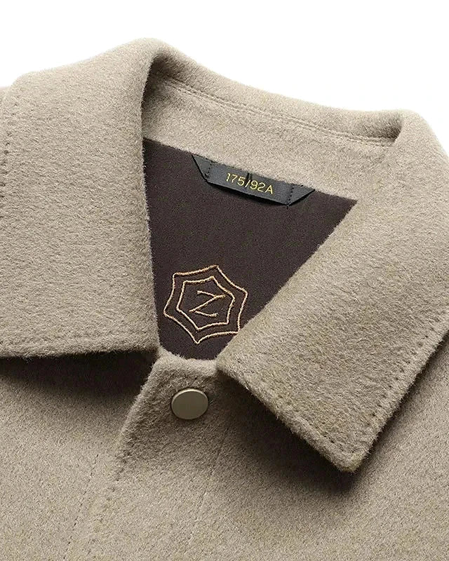 Wool Blend Jacket | Broadcloth Outer | Turn-Down Collar — view 3