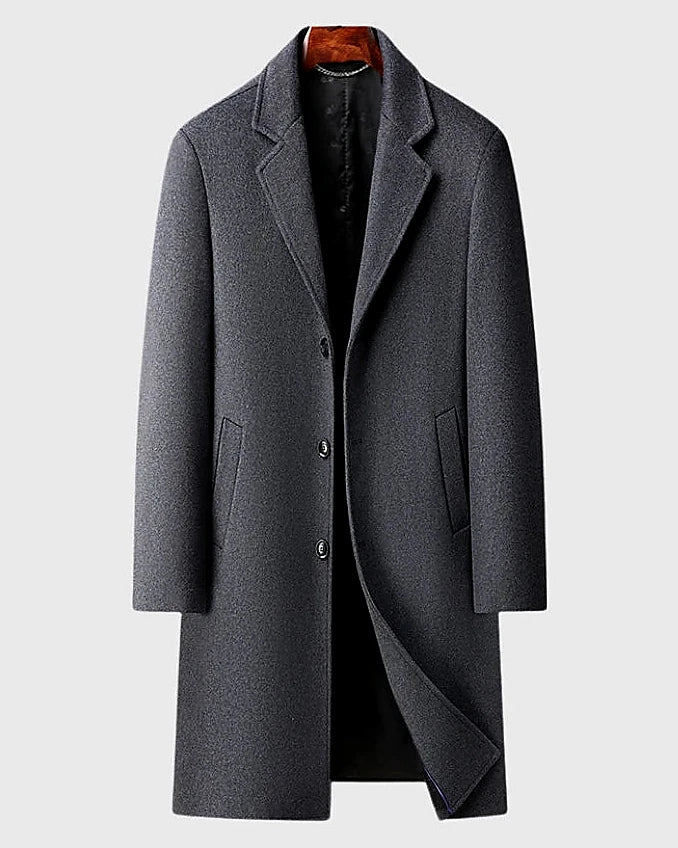 Wool Overcoat | Slim Fit Single-Breasted | Suit Collar