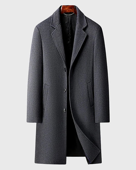 Wool Overcoat | Slim Fit Single-Breasted | Suit Collar