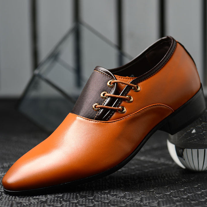 Oxford Dress Shoes | Polished PU Leather | Lace-Up
